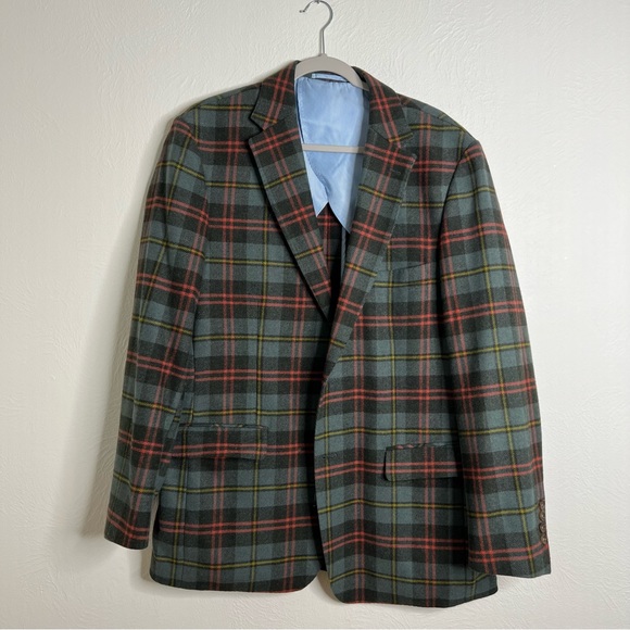 Vintage Crittenden Ivy League Plaid 100% Wool Blazer Jacket Size 44L - Picture 2 of 13